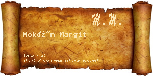 Mokán Margit névjegykártya